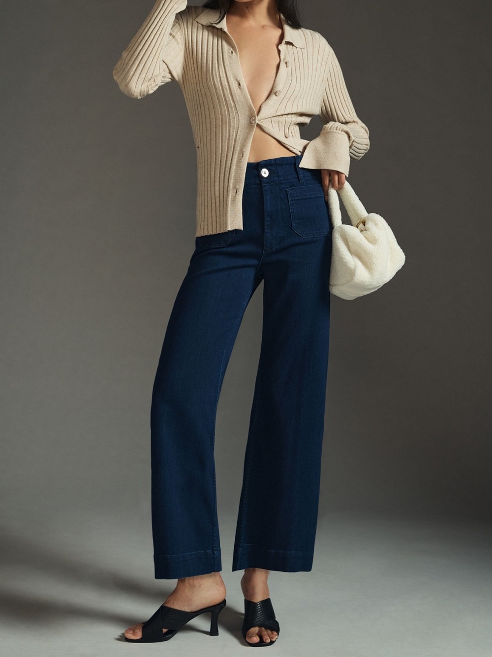 Maeve Indigo Wide-Leg High-Rise Jeans